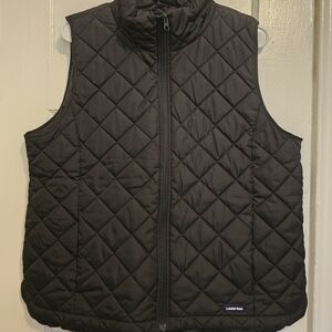 Lands' End Black Quilted Vest